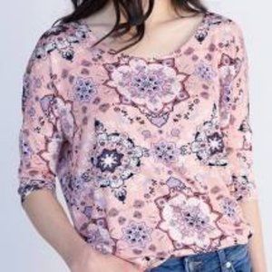 Agnes & Dora Dolman Tunic Peach Mosaic